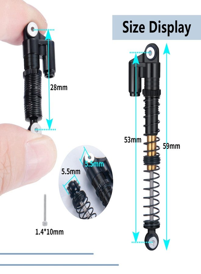 MORLORDY 4Pcs Aluminum Alloy RC Shock 53mm Adjustable Shocks Absorber Dampers Threaded Shock Bodies for 1/24 RC Crawler Car SCX24 Shocks 53mm Upgrades Accessories, Black and Silver - Image 4